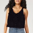 thumbnail image 2 of Timegard Tank Top for Women Lace U Neck Drawstring Sleeveless Ruched Button Summer Fashion Casual Tee, 2 of 5