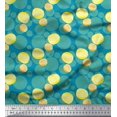 thumbnail image 1 of Soimoi Blue Cotton Poplin Fabric Lemon Slice Vegetable Fabric Prints By Yard 56 Inch Wide, 1 of 3