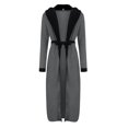 thumbnail image 3 of Intimates Men's Winter Plush Lengthened Shawl Bathrobe Home Clothes Long Sleeved Robe Coat L, 3 of 5