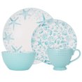thumbnail image 1 of Pfaltzgraff Venice 16-Piece Stoneware Dinnerware Set, Service for 4, Aqua/White - 5217125, 1 of 5