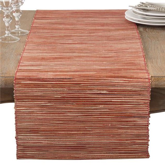 Saro Lifestyle 217.RU1490B Chemin de Table en Jacinthe d'Eau Nouée Scintillante de 90 Po, Rouille