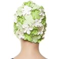 thumbnail image 3 of Bonnet de Bain à Pétale Floral pour Femmes – Style Rétro Vintage Bonnet de Bain pour Cheveux Longs et Courts, 3 of 5