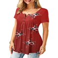 thumbnail image 2 of QJUHUNG T-Shirts Amples à Manches Courtes pour Femmes Blouse Décontractée d'Été pour Dames, 2 of 5