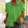 thumbnail image 2 of Yuyuzo Womens Button down Shirts Short Sleeve V Neck Tshirts Solid Color Office Work Tops Blouses, 2 of 6