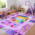 thumbnail image 2 of Educational Area Rug - ABC Rugs for Kids Playroom Classroom Carpet for Learning ABC Alphabet,Numbers,Animal,Colors,Season Kids Play Mat for Boys Girls Bedroom Decor,Purple,4.5x6 Feet, 2 of 6