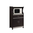 thumbnail image 1 of Hodedah Wheeled Microwave Island Cart with Drawer, Choco Grey, 1 of 6