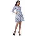 thumbnail image 4 of Moomaya Robe Courte à Cordon Imprimée pour Femmes, Col en V, Manches à Volants, Robe d'Été, 4 of 4
