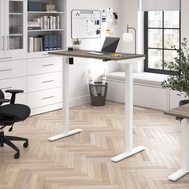 Move 40 Series 48W Adjustable Standing Desk in Modern Hickory - Engineered Wood