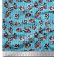 thumbnail image 1 of Soimoi polyester Crepe Fabric Stripe & Floral Artistic Decor Fabric Printed Yard 42 Inch Wide, 1 of 3