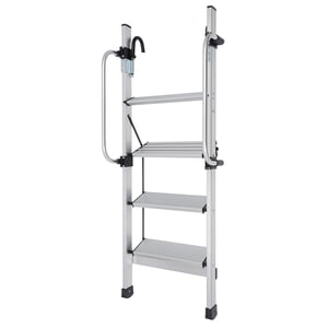 Aluminium 4 Échelle de lit avec barres de maintien, Tilt Angle réglable Loft de camion lourd de service Escalier de sécurité de bateau, pliage marche-pied marche-escalier de sécurité Steplader pour les bureaux à domicile Dortoir