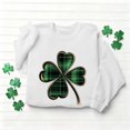 thumbnail image 4 of SDNall Chandail à Manches Longues pour Femmes, Imprimé Trèfle de la Saint-Patrick, Tunique Décontractée Ample à Col en V, 4 of 6