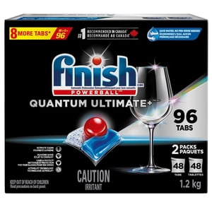 Finish Quantum Ultimate+ Lave-vaisselle Détergent, 96 Comprimés