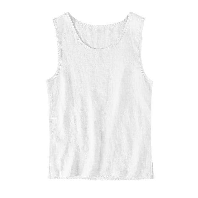 Birdeem Camisole en Lin Respirante Coupe Fine Débardeur Ample Sans Manches Col Rond
