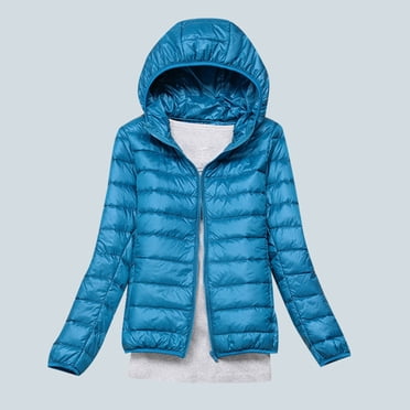 LSLJS Women's Down Jacket Lightweight Hooded Short Korean Style Extra Large Size Plus White Down Warm Jacket