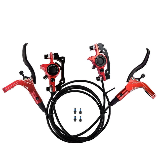 Hydraulic Disc Brake Set Modification Professional Bikes Accessories Bicycle Parts Cycling Accessories Braking Kit Modified Part Red Left and Rid Side