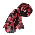 thumbnail image 1 of New Red Poppy Print Long Scarf Flower Beach Wrap Ladies Stole Shawl, 1 of 1