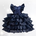 thumbnail image 2 of XDZJLR Girl Dresses Children'S Mesh Stylish Little Princess Tutu Solid Color Flying Sleeve Dress, 2 of 7