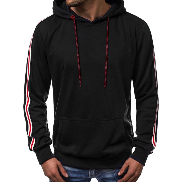RXIRUCGD Chandails à Capuchon pour Hommes Automne et Hiver Mode Décontractée Sport Chandail Patchwork Chandail à Capuchon pour Hommes Veste Chandail à Capuchon Noir