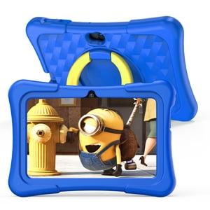 PRITOM 7 Tablette de pouce pour les enfants avec boîtier solide, Tablettes pour enfants 32GB avec le contrôle parental, les APP pré-intégrés Jeux gratuits, l'apprentissage de la tablette pour tout-petit éducatif WiFi, Bluetooth, appareil photo