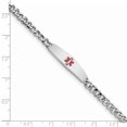 thumbnail image 2 of Sterling Silver Rhodium-plated Medical ID Bracelet w/Curb Link 8 Inch "Bracelets, 2 of 2