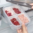 thumbnail image 1 of RRJ 4 Compartment Snackle Box Container For Fridge, Divided Food Storage Tray With Lid, Clear Plastic Refrigerator Organizer Bins For Snacks Fruits Vegetables Meal Prep, 1 of 6