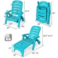 thumbnail image 2 of Patiojoy Outdoor Chaise Lounge Chair 5-Position Folding Recliner for Beach Poolside Backyard Turquoise, 2 of 10