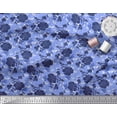thumbnail image 3 of Soimoi Blue Velvet Fabric Leaves,Insect & Floral Artistic Fabric Prints by Yard 58 Inch Wide, 3 of 3