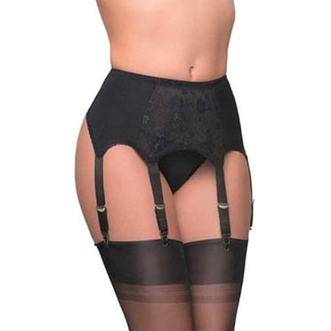 High Waist Garter Belt Mesh Suspender Belt 6 Straps Garter Belt