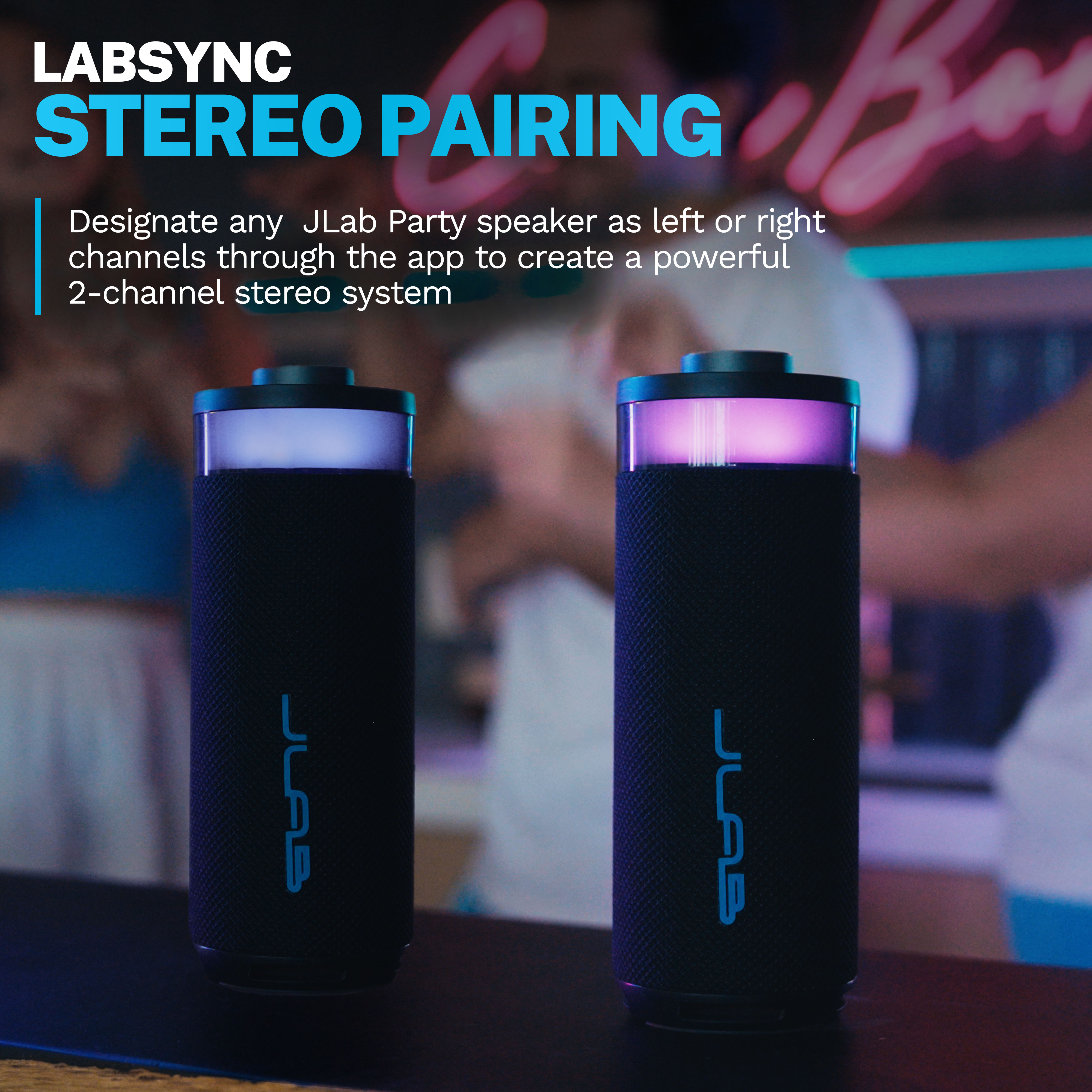 JLab GO Party Speaker - Black Splashproof Bluetooth Portable Speaker