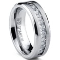 thumbnail image 1 of Titanium Men's 1Ct Wedding Band Engagement Ring 9 large Princess Cut Cubic Zirconia, 1 of 6