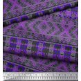thumbnail image 3 of Soimoi Georgette Viscose Fabric Check & Damask Ethnic Printed Fabric 1 Yard 42 Inch Wide, 3 of 3