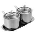 thumbnail image 1 of Piwvid 2-Piece Stainless Steel Sugar Bowl Set with Lid and Spoon, Sugar Container for Kitchen Countertop, Also for Salt and Coffee, Holds 2 Cups, Dishwasher Safe, 1 of 8
