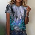 thumbnail image 1 of EGNMCR T-Shirts pour Femmes Mode Féminine Décontractée Blouse Ample Imprimée Col Rond T-Shirt Chemises Blouse T-Shirt Imprimé, 1 of 5