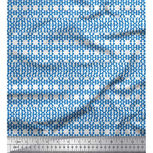 Soimoi Modal Satin Fabric Traditional Kilim Printed Craft Fabric by The Yard 42 Inch Wide