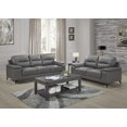 thumbnail image 1 of Topline Home Furnishings 2pc Dark Grey Leather Sofa Set, 1 of 5