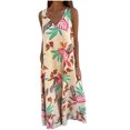 thumbnail image 2 of Ovzne Robes pour Femmes Robe Mode Décontractée Imprimée avec Poches Été Sans Manches Col en V Robe Grande Taille Imprimée Liquidation, 2 of 6
