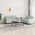 thumbnail image 1 of vidaXL 2 Piece Sofa Set Light Grey Velvet, 1 of 4