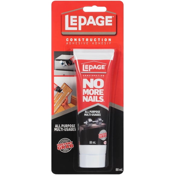 LePage No More Nails All Purpose Construction Adhesive, White, 88 ml