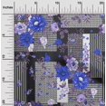 thumbnail image 2 of oneOone Rayon Blue Fabric Asian Floral With Geometrical Texture Craft Projects Decor Fabric Printed By The Yard 56 Inch Wide, 2 of 4
