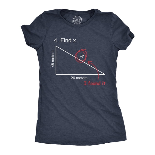 Find X T Shirt Funny Sarcastic Nerdy Math Test Teacher Tee for Women (Navy) - S