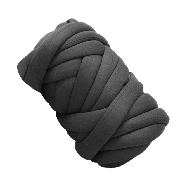 Becaristey Chunky Yarn Knitting for Arm Knit Soft 250G Yarn for DIY Rug Making Sweaters Deep Gray 2.5cm 1Set