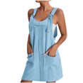 thumbnail image 1 of FAIWAD Robes Salopettes pour Femmes Été Entraînement Robe d'Été Filles Bretelle Ajustable Robe Trapèze Mini avec Poches, 1 of 5