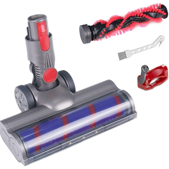 Brush for Dyson V7 V8 V10 V11 V15, Dyson Brush Head with Turbo and Soft Roller, LED and Trigger Lock, Dyson Accessory for Carpet, Parquet, Wooden Floor