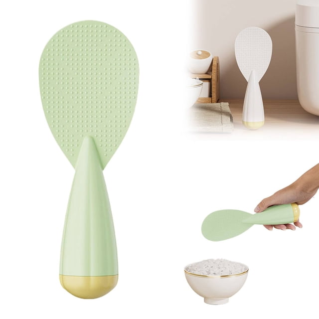 TASTAN Cuillère pour Cuiseur à Riz, Cuillère à Riz Antiadhésive - Cuillère pour Cuiseur à Riz Debout Résistante à la Chaleur / Prise Ergonomique / Parfaite pour Servir et Ramasser Sans Coller, Cuillère à Riz Antiadhésive, Vert
