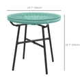 thumbnail image 3 of Outsunny Table d'Appoint en Rotin avec Rotin PE et Dessus en Verre Trempé, Vert, 3 of 10