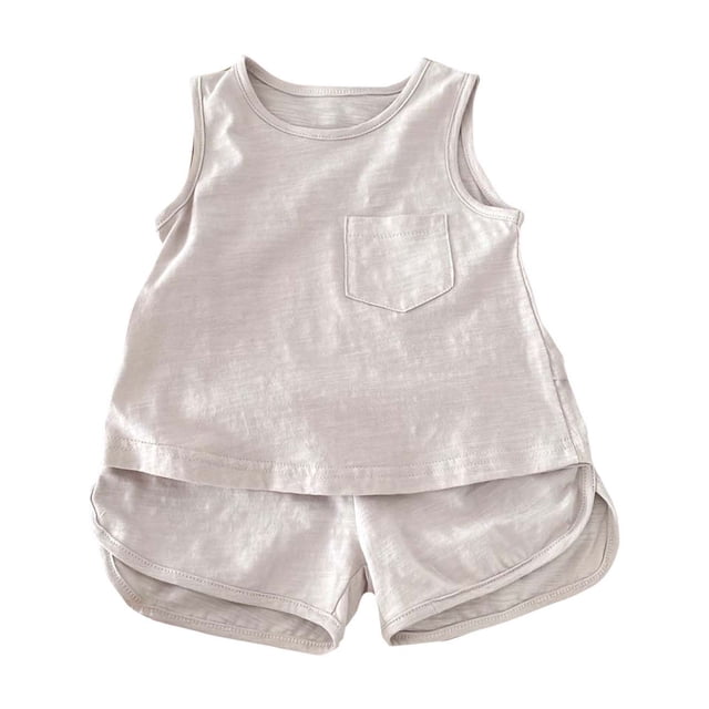Birdeem Girls Casual Sleeveless Round Neck Strap Loose Short Pants Tank Top Sets