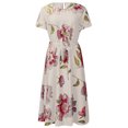 thumbnail image 4 of U.Vomade Robe pour Femme Grande Taille Été Plage Taille à Bande Robe à Manches Courtes Col Ras du Cou Oversize Robes Décontractées, 4 of 7