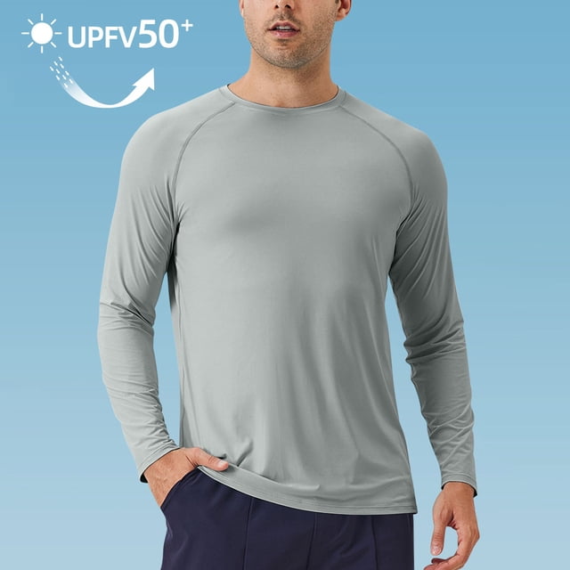 Amzcrzy Mens Sun Protection Shirts Chemises de Protection Solaire pour Hommes Tissu Écran Solaire de Haute Qualité UPF 50+ UV Chemises de Protection Solaire Extérieur Manches Longues Maillot Dermoprotecteur SPF pour Pêche Randonnée Natation Course Chemises de Soleil pour Hommes