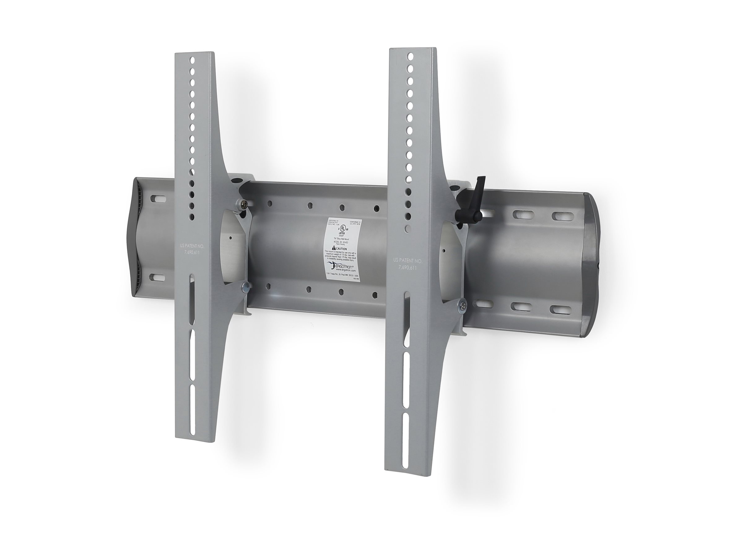 Ergotron - Mounting kit (tilt wall mount) - Patented Constant Force Technology - for flat panel - XL - steel, extruded aluminum - silver - screen size: from 42"