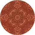 thumbnail image 1 of Ahgly Company Tapis Rond Lavable en Machine Intérieur Transitionnel Orange, 3 Pieds Rond, 1 of 7